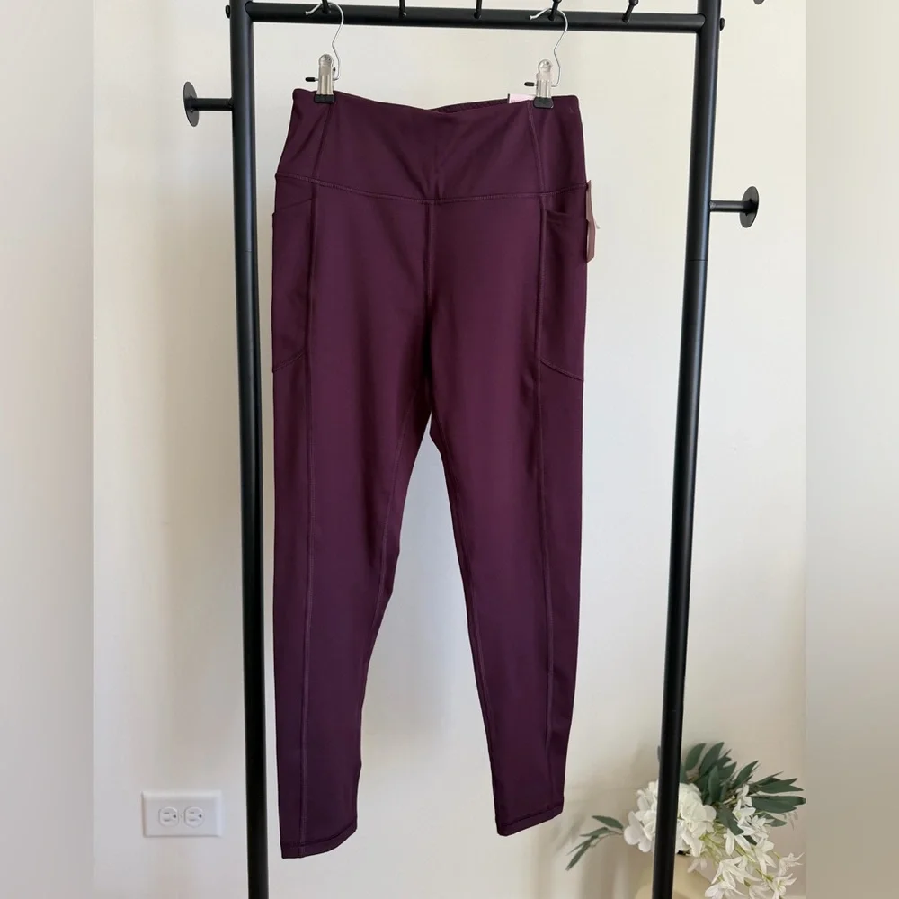 Victoria's Secret Studio 7/8 Legging | High Rise Burgundy Workout Size 8 NWT Y2K - Picture 4 of 12